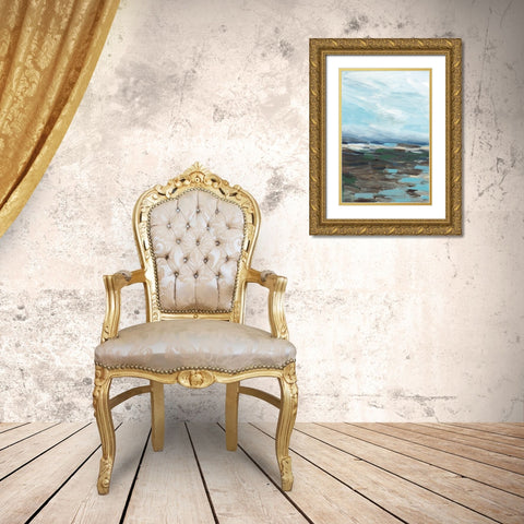 Somewhere On The Beach Gold Ornate Wood Framed Art Print with Double Matting by Pasion, Wani