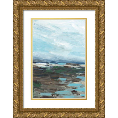 Somewhere On The Beach Gold Ornate Wood Framed Art Print with Double Matting by Pasion, Wani
