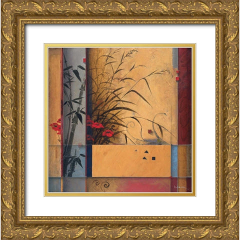 Bamboo Division Gold Ornate Wood Framed Art Print with Double Matting by Li-Leger, Don