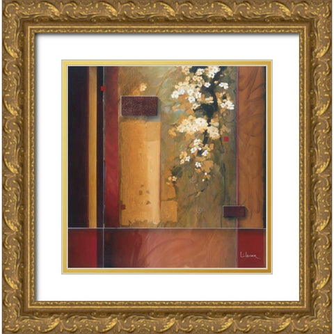 Summer Bloom Gold Ornate Wood Framed Art Print with Double Matting by Li-Leger, Don