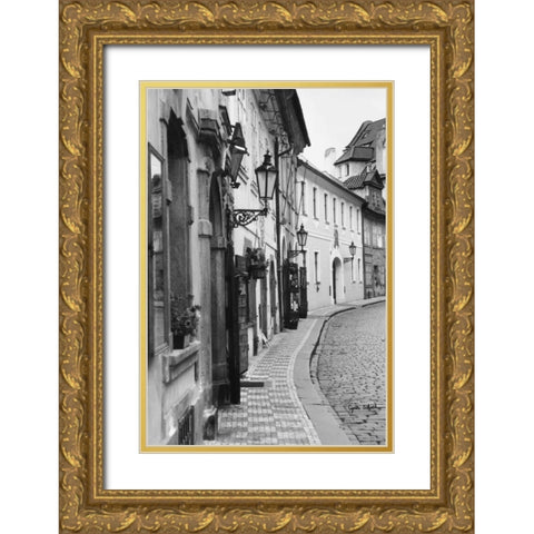 Beautiful Prague Czech Republic Gold Ornate Wood Framed Art Print with Double Matting by Schick, Cyndi