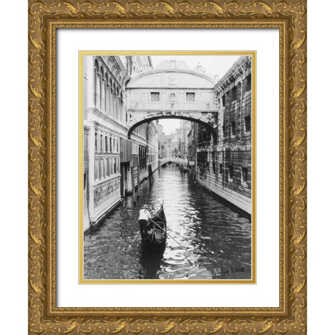 Venice Canal Gold Ornate Wood Framed Art Print with Double Matting by Schick, Cyndi