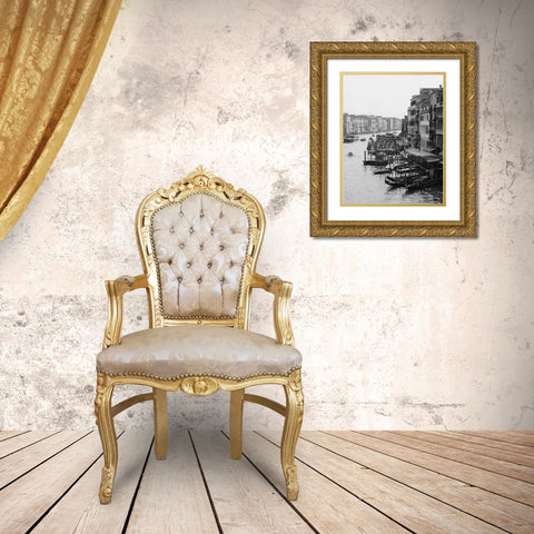 Array of Boats Venice Gold Ornate Wood Framed Art Print with Double Matting by Schick, Cyndi