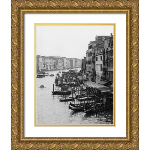 Array of Boats Venice Gold Ornate Wood Framed Art Print with Double Matting by Schick, Cyndi
