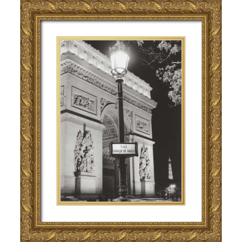 Place Charles de Gaulle Gold Ornate Wood Framed Art Print with Double Matting by Davidson, Clay