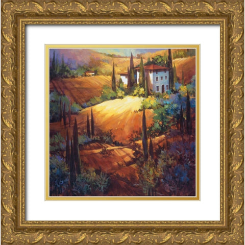 Morning Light Tuscany Gold Ornate Wood Framed Art Print with Double Matting by OToole, Nancy