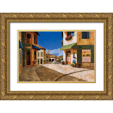 On My Way to the Market Gold Ornate Wood Framed Art Print with Double Matting by Archambault, Gilles
