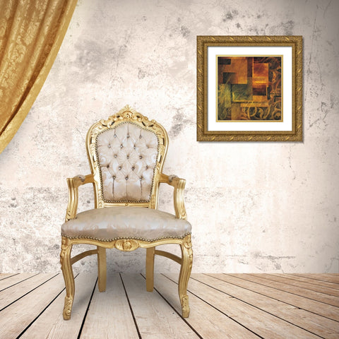 Visual Patterns I Gold Ornate Wood Framed Art Print with Double Matting by Thompson, Linda