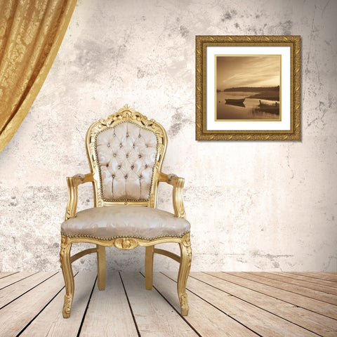 Misty Morning Gold Ornate Wood Framed Art Print with Double Matting by Sleeper, Mike