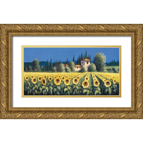 Summer Blooms Gold Ornate Wood Framed Art Print with Double Matting by Short, David