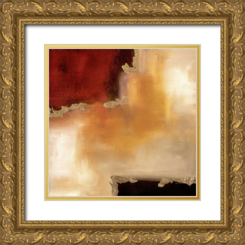 Crimson Accent II Gold Ornate Wood Framed Art Print with Double Matting by Maitland, Laurie