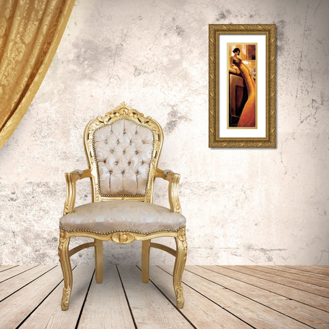 La Seductrice Gold Ornate Wood Framed Art Print with Double Matting by Mallett, Keith