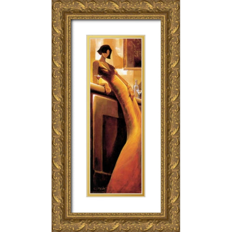 La Seductrice Gold Ornate Wood Framed Art Print with Double Matting by Mallett, Keith