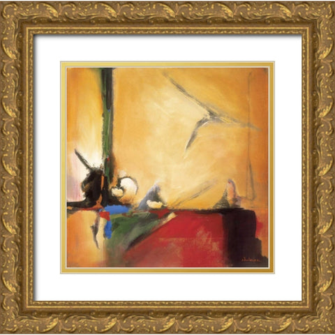 Winged Victory Gold Ornate Wood Framed Art Print with Double Matting by Li-Leger, Noah