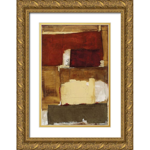 Linear Conversations I Gold Ornate Wood Framed Art Print with Double Matting by Johnson, Marc