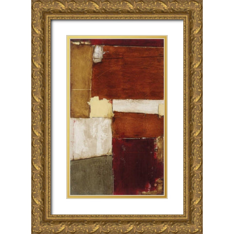 Linear Conversations II Gold Ornate Wood Framed Art Print with Double Matting by Johnson, Marc