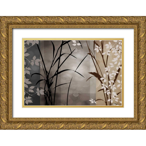 Silver Whispers II Gold Ornate Wood Framed Art Print with Double Matting by Aparicio, Edward