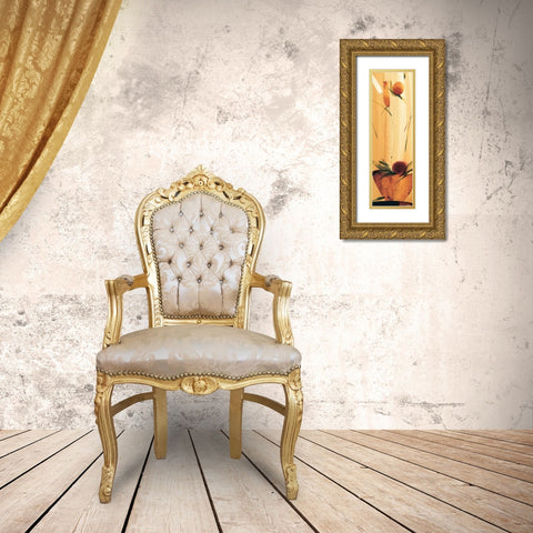 Slender Florals I Gold Ornate Wood Framed Art Print with Double Matting by Abellan, Lola