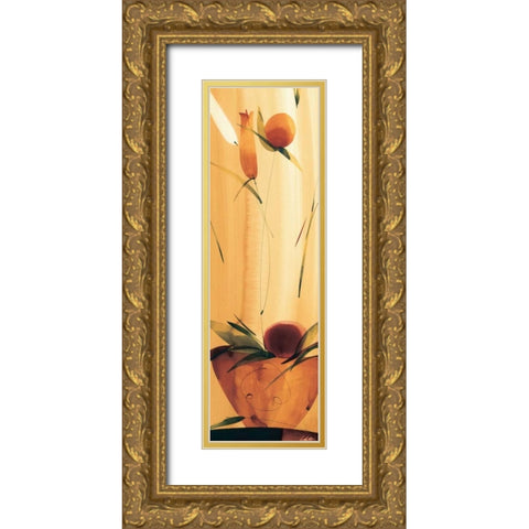 Slender Florals I Gold Ornate Wood Framed Art Print with Double Matting by Abellan, Lola