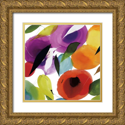 The Melody of Color II Gold Ornate Wood Framed Art Print with Double Matting by Abellan, Lola
