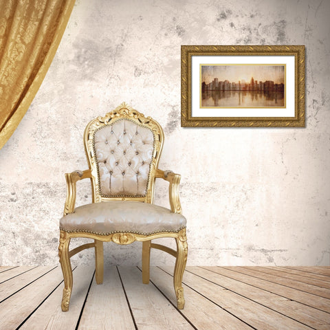 Skyline Gold Ornate Wood Framed Art Print with Double Matting by Amori