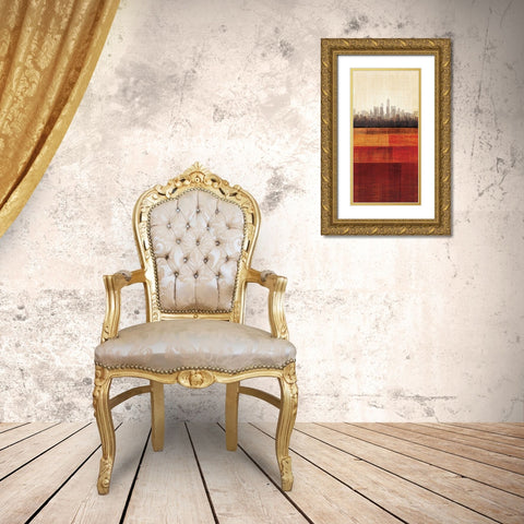 Metropolitan Jewel-Box - Ruby Gold Ornate Wood Framed Art Print with Double Matting by Amori