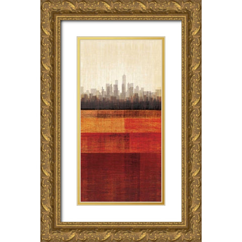 Metropolitan Jewel-Box - Ruby Gold Ornate Wood Framed Art Print with Double Matting by Amori