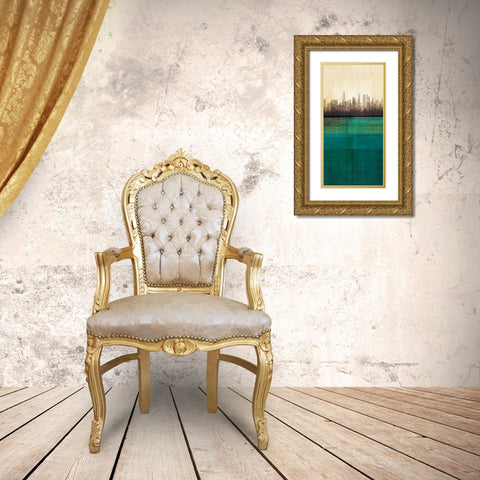 Metropolitan Jewel-Box - Emerald Gold Ornate Wood Framed Art Print with Double Matting by Amori