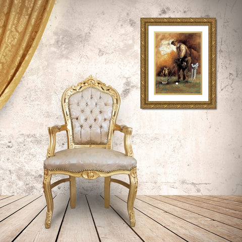 At the Tee Gold Ornate Wood Framed Art Print with Double Matting by Azim, Roya