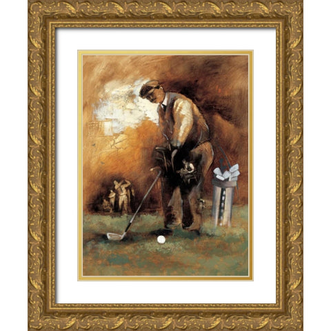 At the Tee Gold Ornate Wood Framed Art Print with Double Matting by Azim, Roya