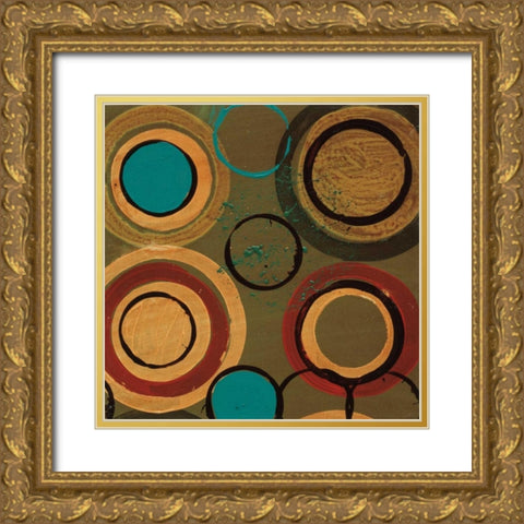 Circle Designs I Gold Ornate Wood Framed Art Print with Double Matting by Bernsen, Leslie