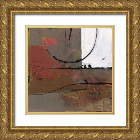White Resonance I Gold Ornate Wood Framed Art Print with Double Matting by Bernsen, Leslie