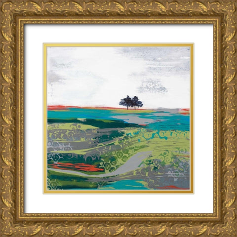 Summer Breeze Gold Ornate Wood Framed Art Print with Double Matting by Bernsen, Leslie