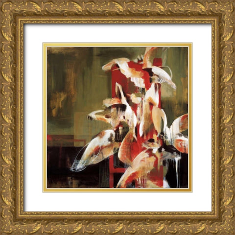 Tower of Flowers Gold Ornate Wood Framed Art Print with Double Matting by Burris , Terri