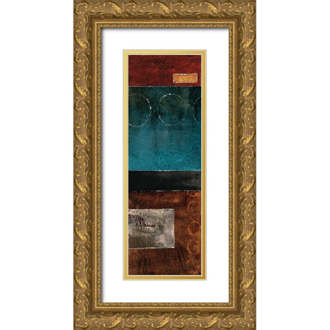 Linear I Gold Ornate Wood Framed Art Print with Double Matting by Blake, W.