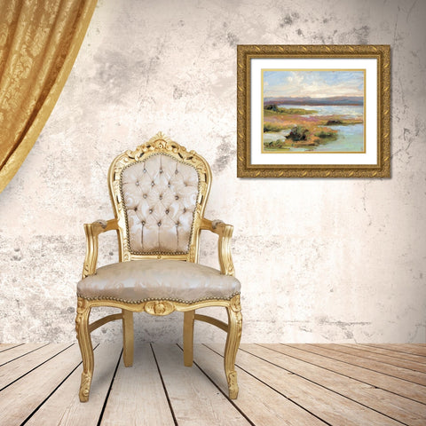 Jewels of the Wetlands Series One Gold Ornate Wood Framed Art Print with Double Matting by Curt, Brigitte