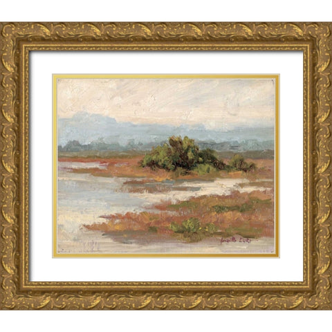 Jewels of the Wetlands Series One Gold Ornate Wood Framed Art Print with Double Matting by Curt, Brigitte