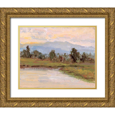 Jewels of the Wetlands Series One Gold Ornate Wood Framed Art Print with Double Matting by Curt, Brigitte