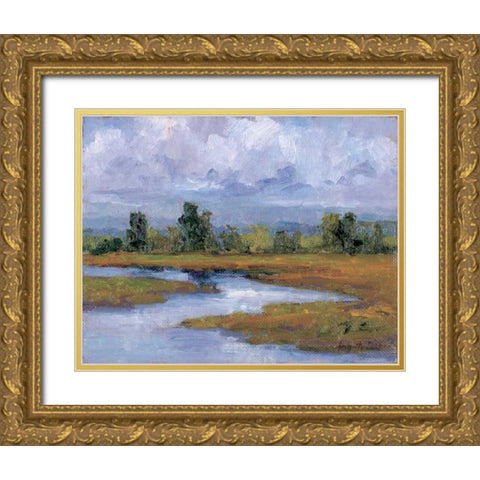 Rivages Series II Gold Ornate Wood Framed Art Print with Double Matting by Curt, Brigitte