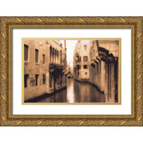Venice Canal Gold Ornate Wood Framed Art Print with Double Matting by Cook, Jamie
