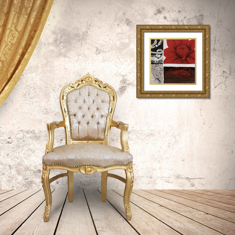 Flora II Gold Ornate Wood Framed Art Print with Double Matting by Copley , Jasmin Zara