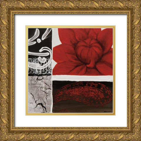 Flora II Gold Ornate Wood Framed Art Print with Double Matting by Copley , Jasmin Zara