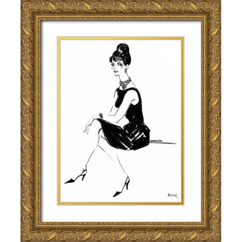 Ivy Gold Ornate Wood Framed Art Print with Double Matting by Shafer-Edwards, Mona