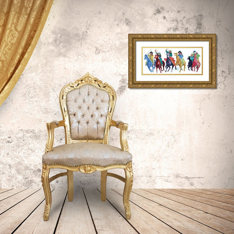 The Gangs All Here Gold Ornate Wood Framed Art Print with Double Matting by Fell, Carrie