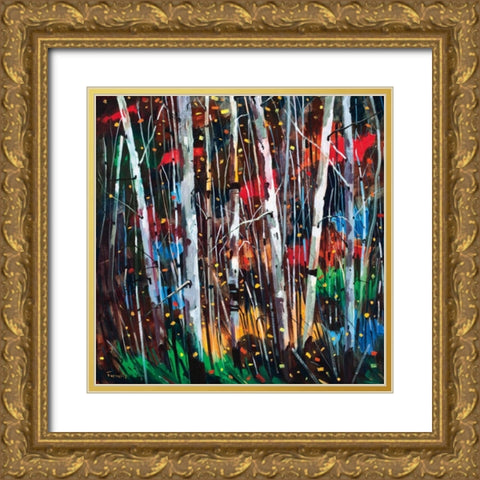 Autumn Fireworks Gold Ornate Wood Framed Art Print with Double Matting by Forsythe, Graham