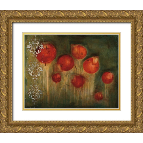 Rose Garden Gold Ornate Wood Framed Art Print with Double Matting by Flynn, Jenn