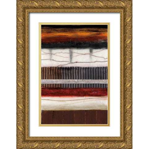 Tapestry Gold Ornate Wood Framed Art Print with Double Matting by Fields, Laurie