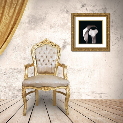 Lilies Gold Ornate Wood Framed Art Print with Double Matting by Faragher, Michael