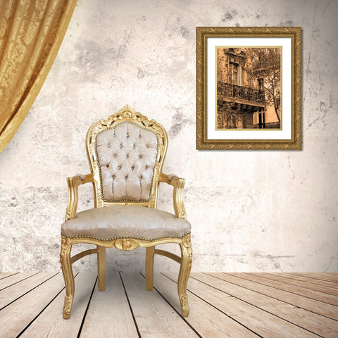 Printemps Arrive Gold Ornate Wood Framed Art Print with Double Matting by Gilboa, Marina Drasnin