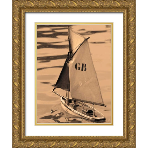 Les Petits Bateaux I Gold Ornate Wood Framed Art Print with Double Matting by Gilboa, Marina Drasnin